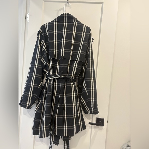 Plaid Trench Coat Addition Elle Size 4X - Picture 2 of 7